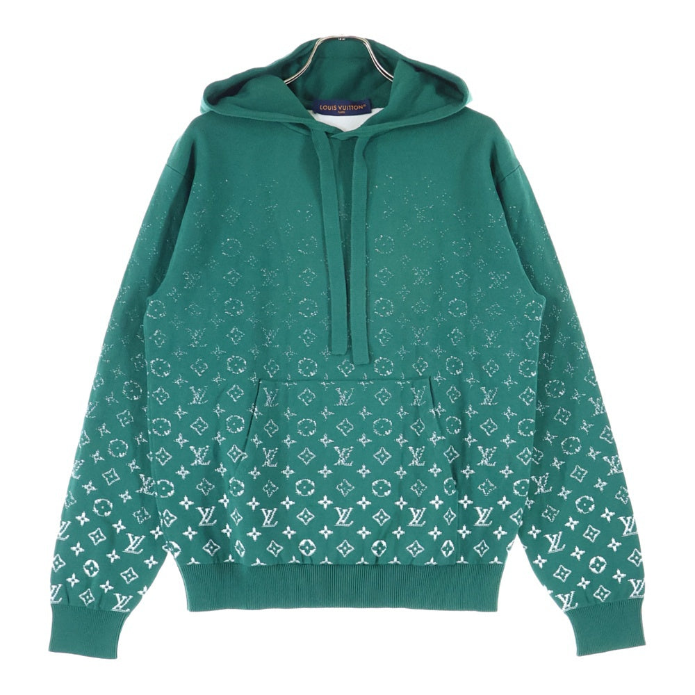 LOUIS VUITTON(ルイヴィトン) 23AW Monogram Knit Hoodie モノグラム グラディエントニットパーカー プルオーバーフーディー グリーン RM232Q USO HNN45W