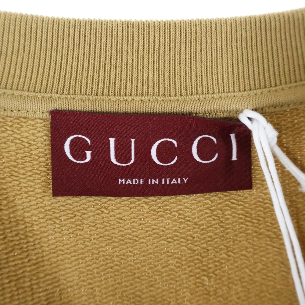 GUCCI(グッチ) Sweatshirt ロゴプリント クルーネックスウェットトレーナー ベージュ 784413 XJGKR