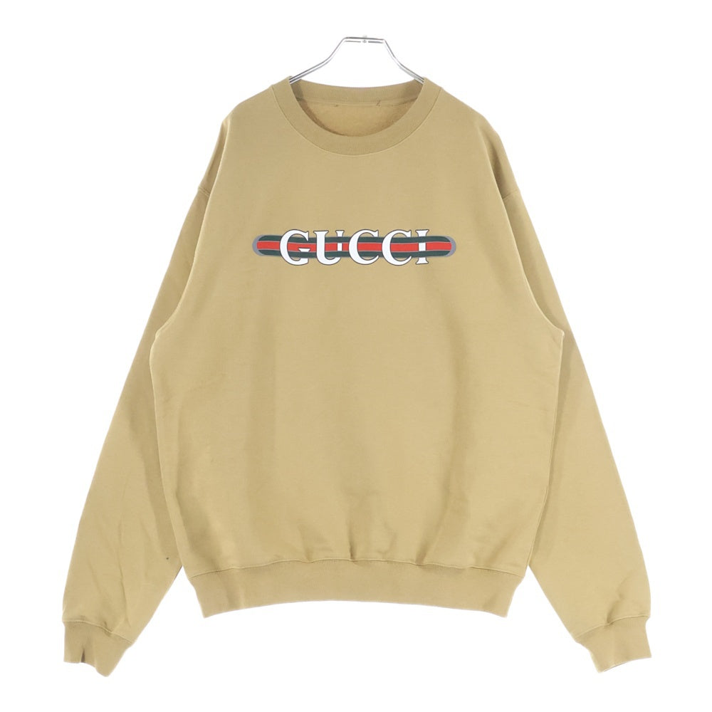 GUCCI(グッチ) Sweatshirt ロゴプリント クルーネックスウェットトレーナー ベージュ 784413 XJGKR