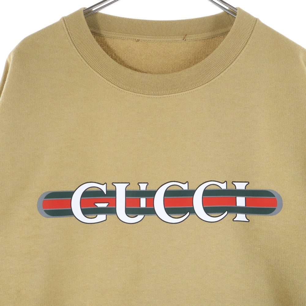 GUCCI(グッチ) Sweatshirt ロゴプリント クルーネックスウェットトレーナー ベージュ 784413 XJGKR