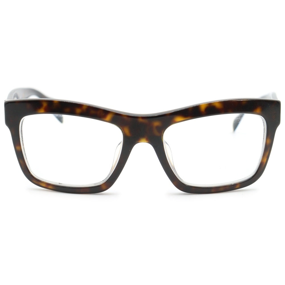 PRADA(プラダ) Glasses スクエアフレーム ウェリントンアイウェア 眼鏡 ブラウン ※度入り SPR 25Q-F