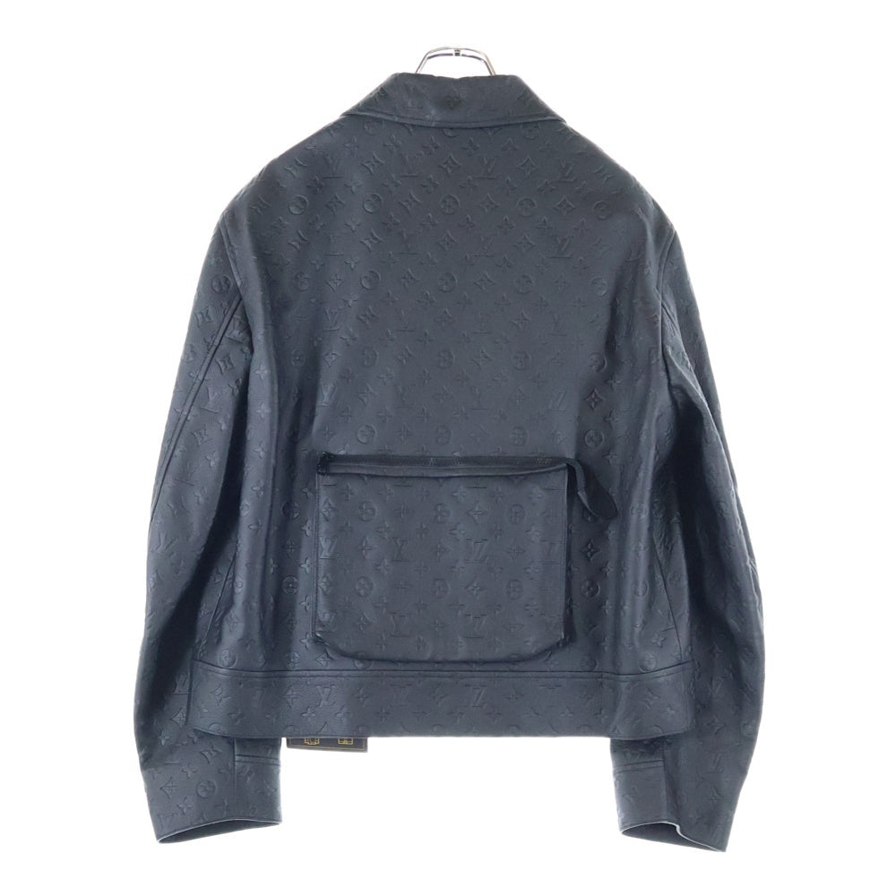 LOUIS VUITTON(ルイヴィトン) Monogram Embossed Utility Jacket モノグラム レザージャケット ブラック HIL46EQXS