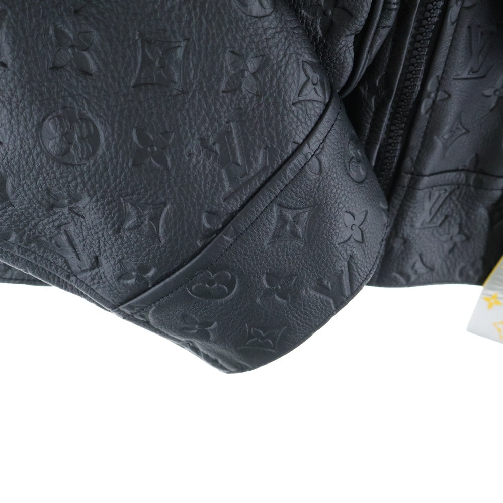 LOUIS VUITTON(ルイヴィトン) Monogram Embossed Utility Jacket モノグラム レザージャケット ブラック HIL46EQXS