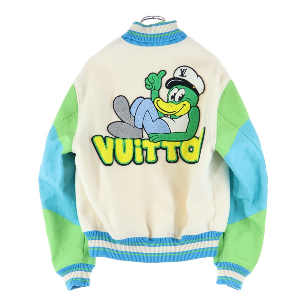 LOUIS VUITTON(ルイヴィトン) 23SS レインボー プレイグラウンド モノグラムバーシティジャケット レザー切替 ウールスタジャン アイボリー RM231 YC8 HOL63E