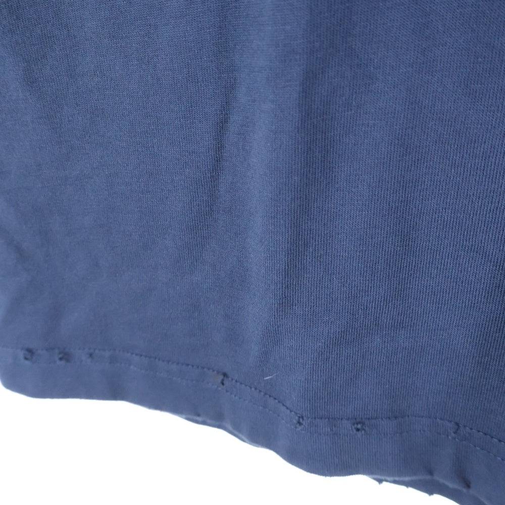BALENCIAGA(バレンシアガ) Distressed Logo Print Oversized T-Shirt BBロゴ ダメージ加工 半袖Tシャツ ネイビー 739028 TOVU6