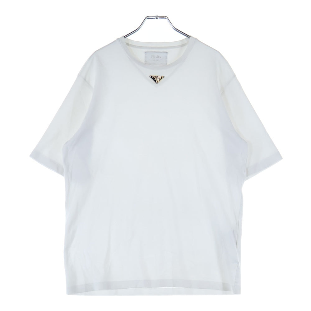 PRADA(プラダ) T-Shirt トライアングルロゴ 半袖Tシャツ ホワイト UJN861