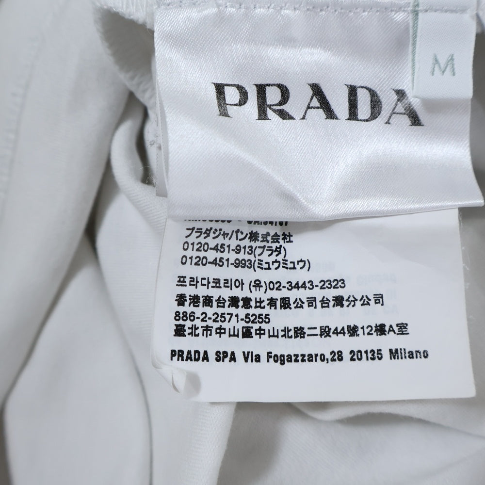 PRADA(プラダ) T-Shirt トライアングルロゴ 半袖Tシャツ ホワイト UJN861