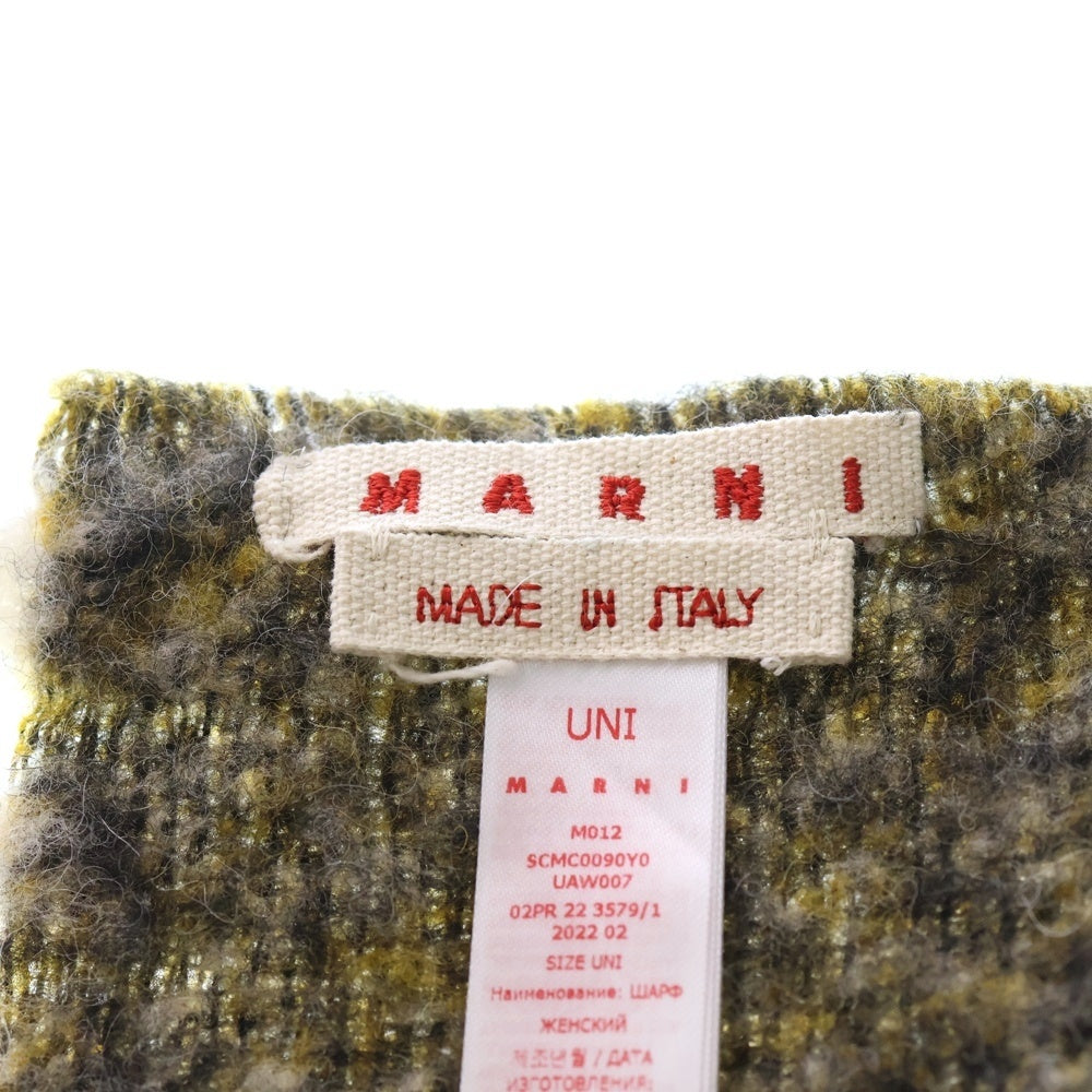MARNI(マルニ) STRIPED MUFFLER ストライプ マフラー アルパカ イエロー/ブルー SCMC0090Y0