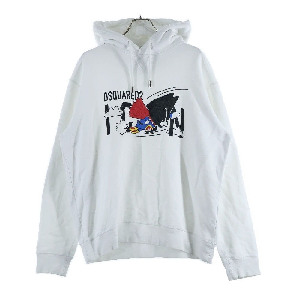 DSQUARED2(ディースクエアード) 21ss icon graphic hoodie アイコングラフィックフーディ プルオーバースウェットパーカー ホワイト S79GU0025 S25042