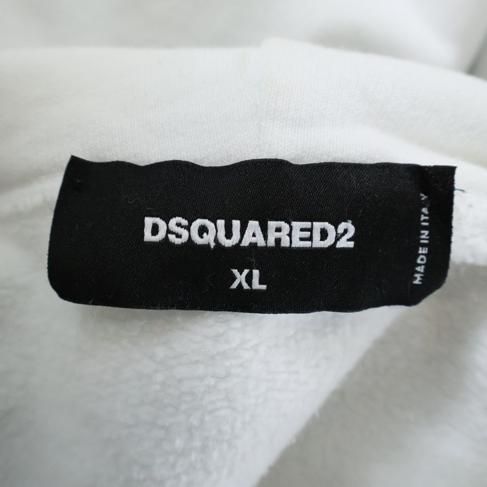 DSQUARED2(ディースクエアード) 21ss icon graphic hoodie アイコングラフィックフーディ プルオーバースウェットパーカー ホワイト S79GU0025 S25042