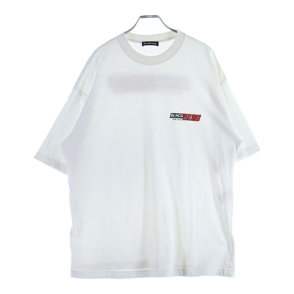 BALENCIAGA(バレンシアガ) 20AW News Logo Short Sleeve T-Shirt ニュース ロゴプリント半袖Tシャツ ホワイト 612966 TIVD1