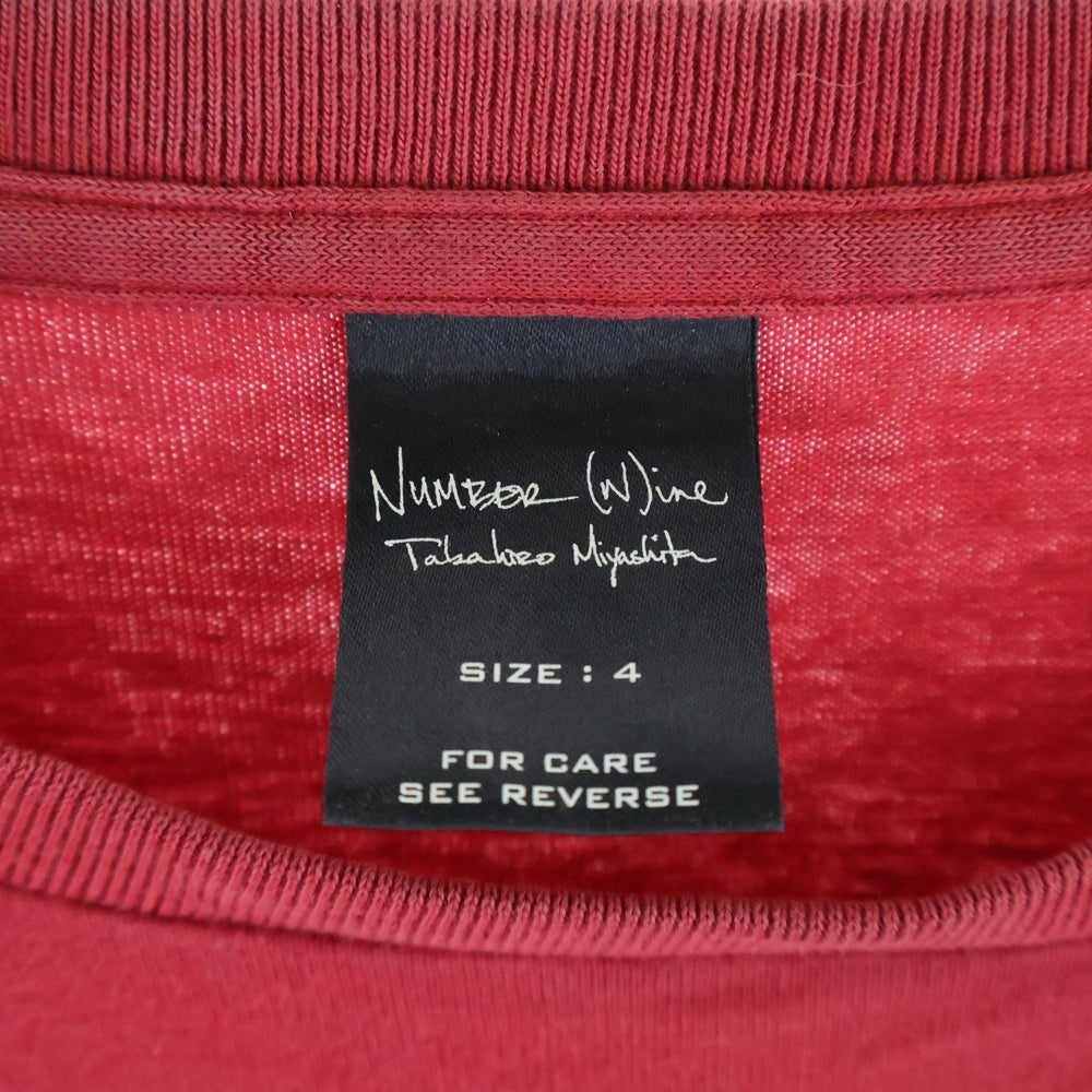 NUMBER (N)INE(ナンバーナイン) 03AW カート期 Pain T-shirt 半袖Tシャツ レッド