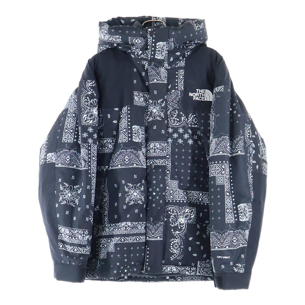 THE NORTH FACE(ザノースフェイス) NOVELTY ULTIMATE DOWN JACKET ノベルティ ユーティリティ フーデッド ダウンジャケット バンダナ 総柄 ブラック NJ2DN63A