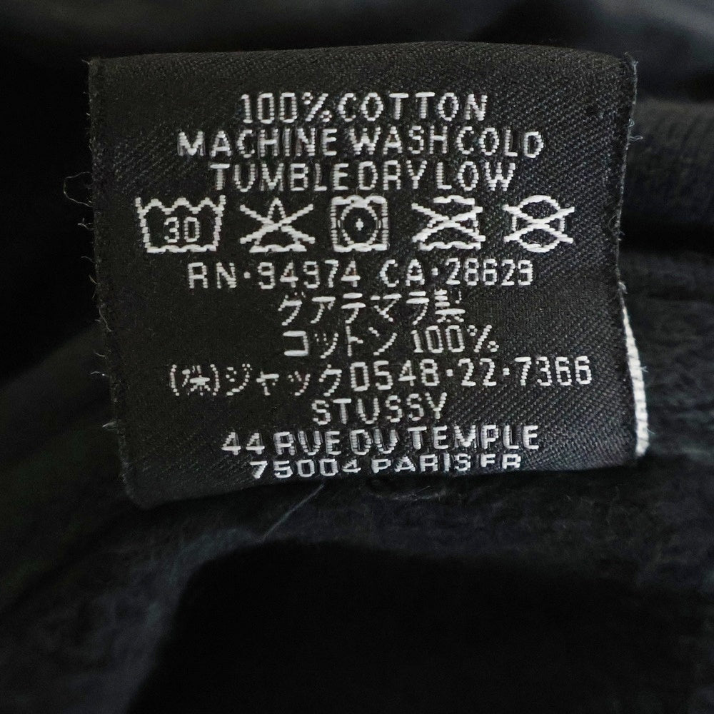 STUSSY(ステューシー) Block Sports Pig Dyed Hood ブロックスポーツ ピッグダイフード スウェットパーカー ブラック