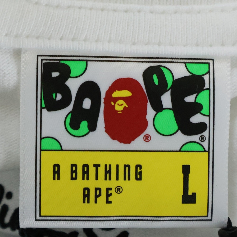 A BATHING APE(アベイシングエイプ) ×Rolling Stones Tee ローリングストーンズ カモフラージュ 迷彩 半袖Tシャツ ホワイト 1L23110908