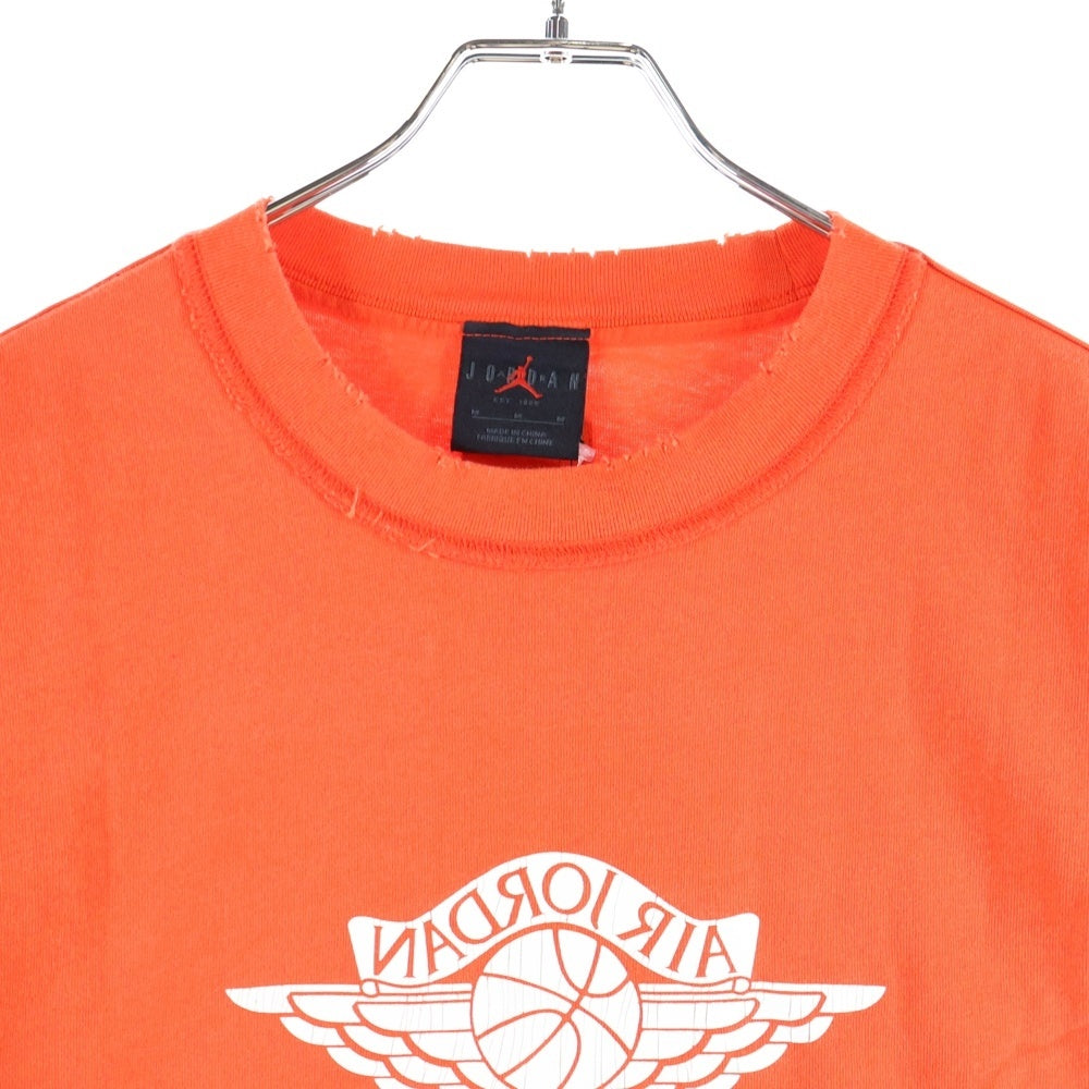 NIKE(ナイキ) JORDAN BRAND M J RARE AIR WSH 85 SS CREW STADIUM ジョーダンブランド ダメージ加工 半袖Tシャツ オレンジ IB3130-673