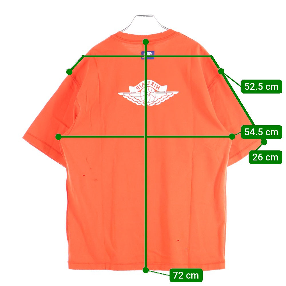 NIKE(ナイキ) JORDAN BRAND M J RARE AIR WSH 85 SS CREW STADIUM ジョーダンブランド ダメージ加工 半袖Tシャツ オレンジ IB3130-673