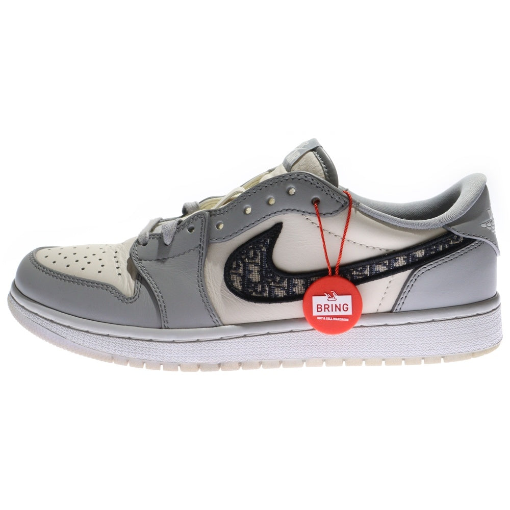 NIKE(ナイキ) ×Dior AIR JORDAN1 LOW OG ディオール オブリーク エアジョーダン1 ローカットスニーカー グレー US8.5/26.5cm CN8608-002 3SN268ZDD
