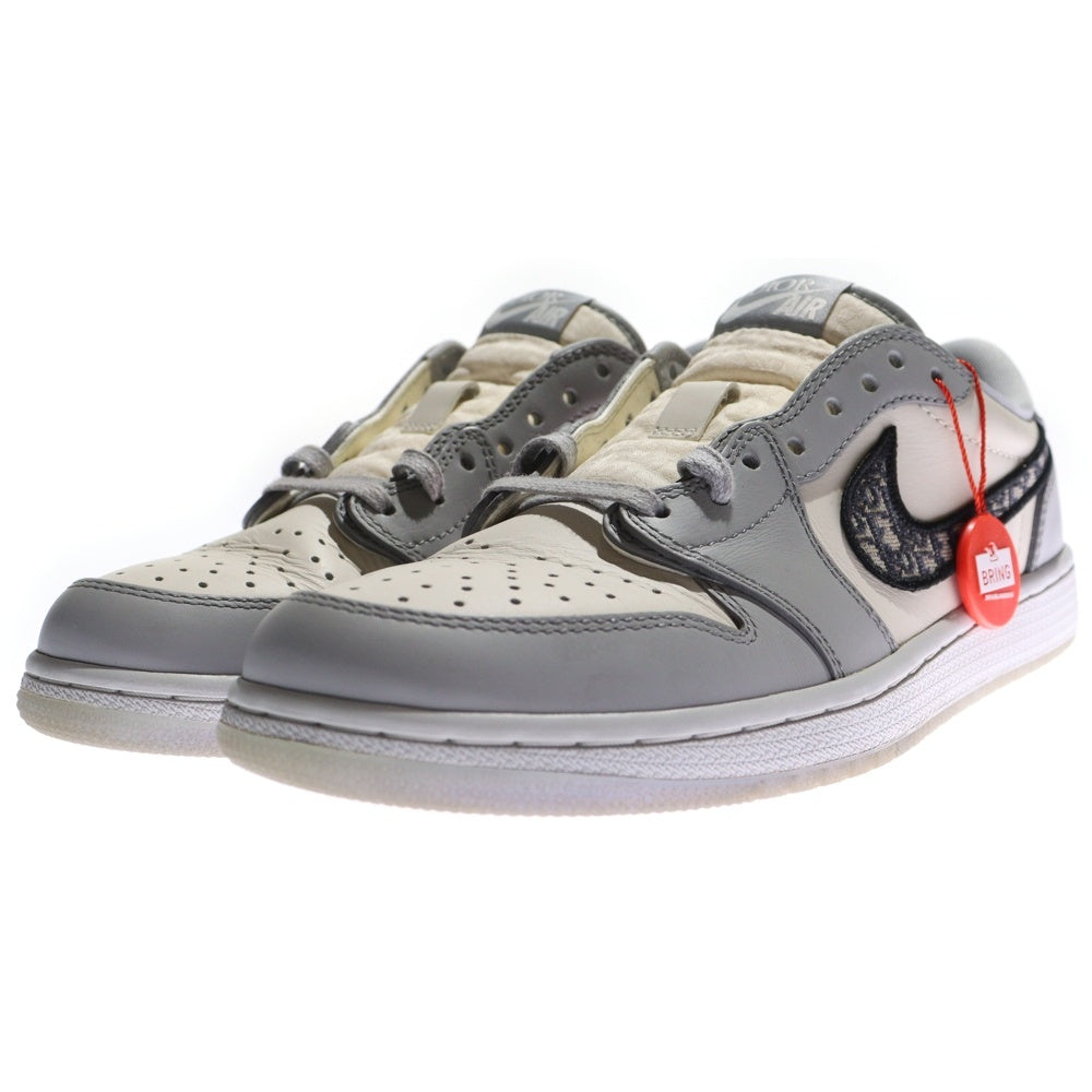 NIKE(ナイキ) ×Dior AIR JORDAN1 LOW OG ディオール オブリーク エアジョーダン1 ローカットスニーカー グレー US8.5/26.5cm CN8608-002 3SN268ZDD