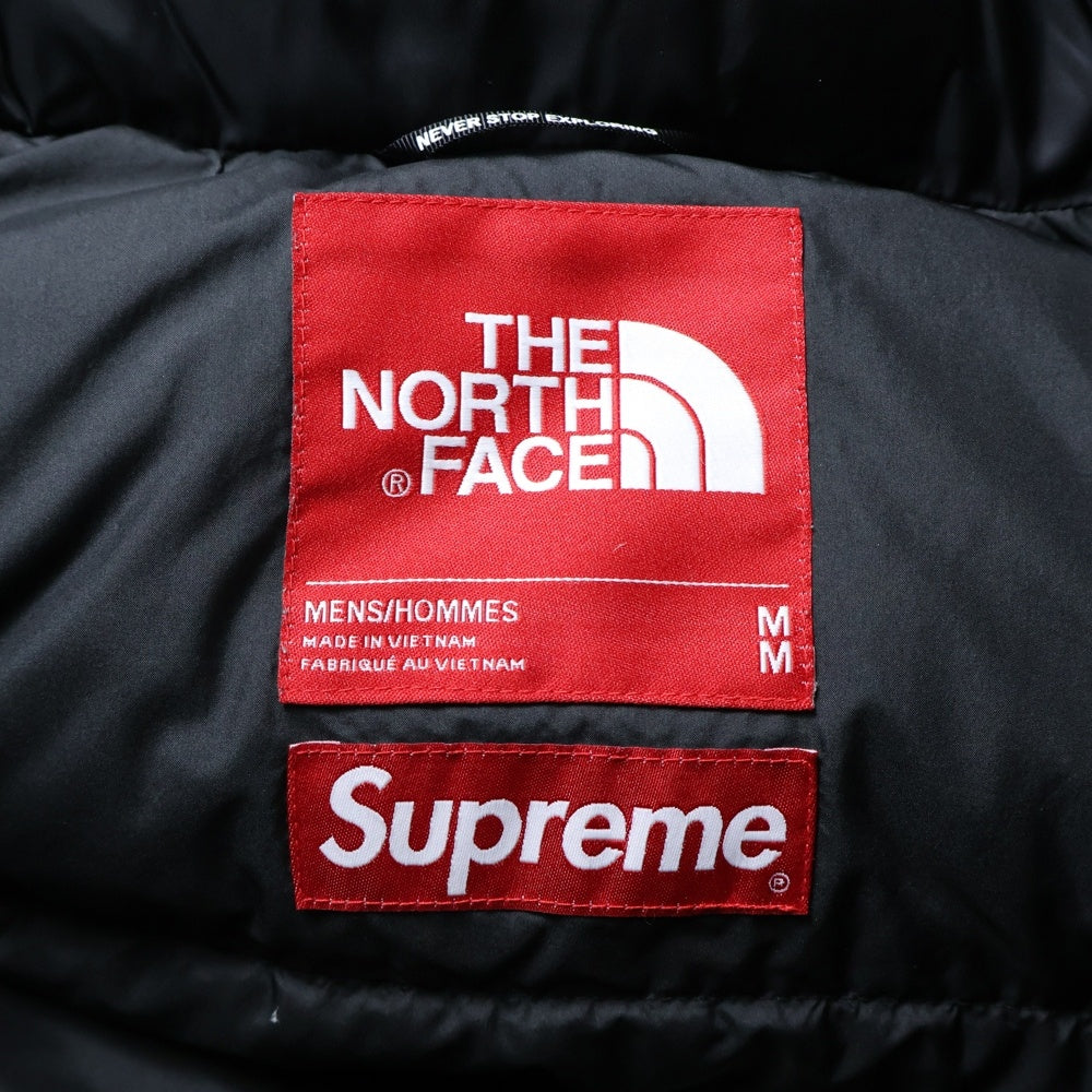 SUPREME(シュプリーム) 19AW ×THE NORTH FACE Paper Print Nuptse Jacket ND91806I ザ ノースフェイス ペーパープリント ヌプシ ナイロン ダウンジャケット ブラック/グレー