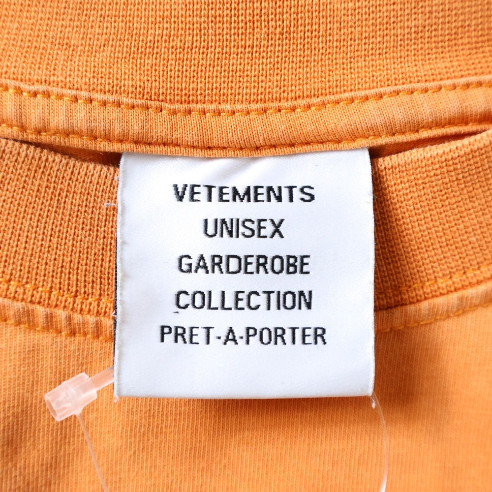VETEMENTS(ヴェトモン) My Name Is Oversized T-Shirt マイネームイズ 半袖Tシャツ オレンジ UA52TR330X