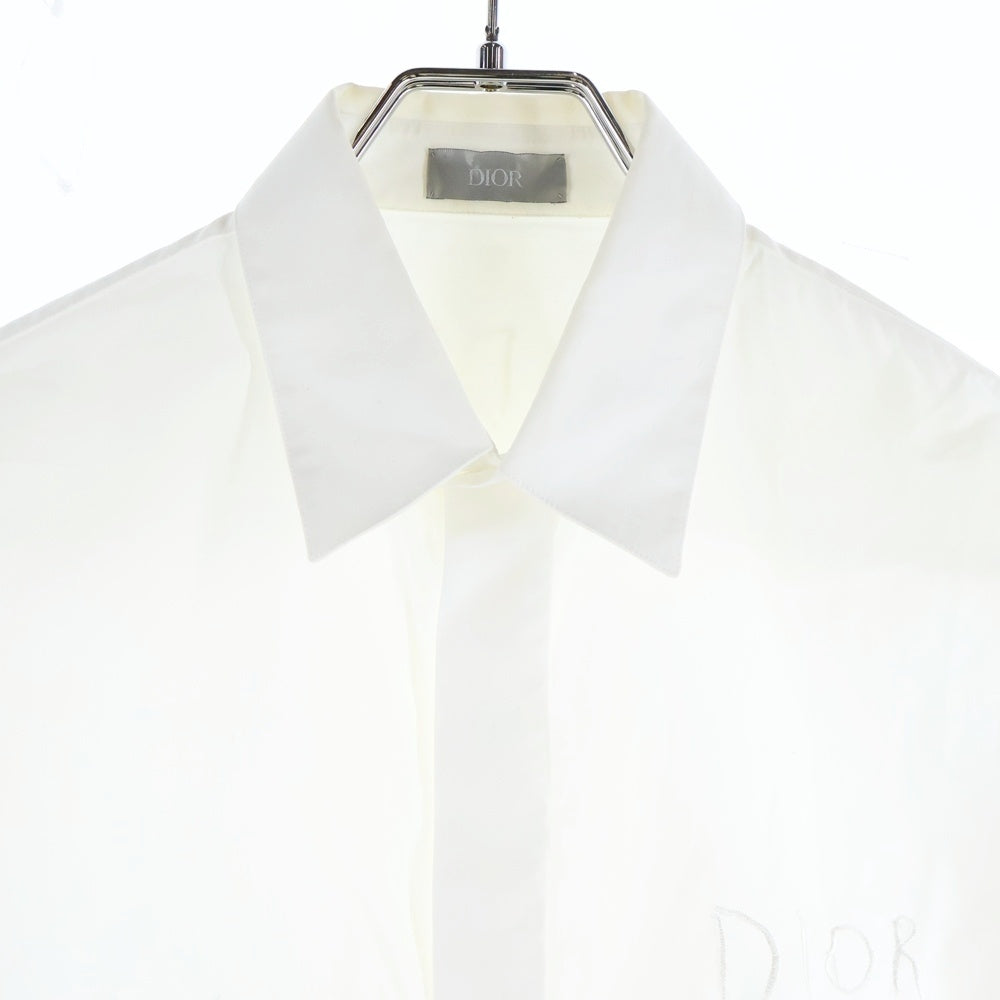 DIOR(ディオール) 19AW ×Raymond Pettibon レイモンドペティボーン ロゴ刺繍 長袖シャツ ホワイト 943C596A1581