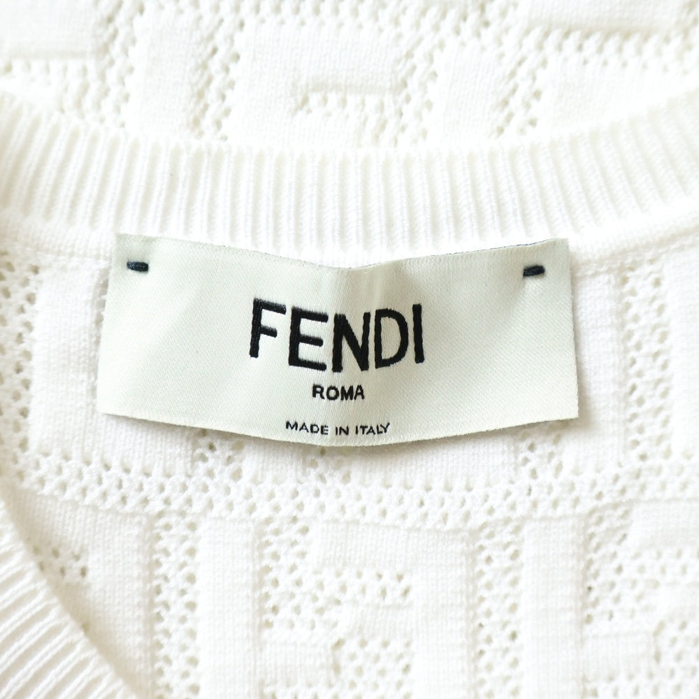FENDI(フェンディ) Knit Dress FFロゴ ニットドレス ワンピース ノースリーブシャツ ホワイト レディース FZDA16 AJTL