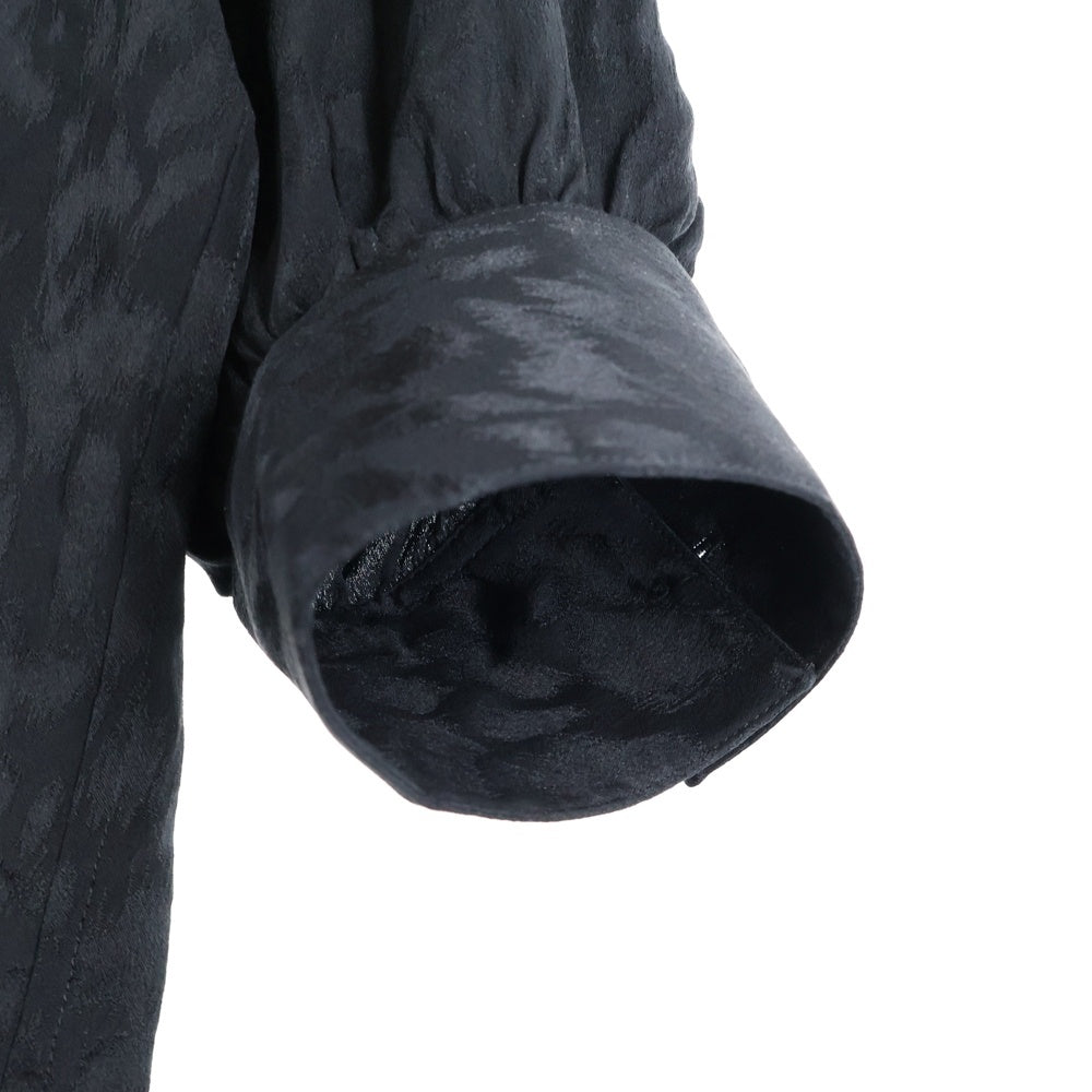 SAINT LAURENT PARIS(サンローランパリ) Silk Shirt 総柄シルクシャツ 長袖シャツ ブラック 705698 Y1F14