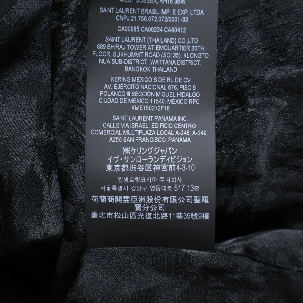 SAINT LAURENT PARIS(サンローランパリ) Silk Shirt 総柄シルクシャツ 長袖シャツ ブラック 705698 Y1F14