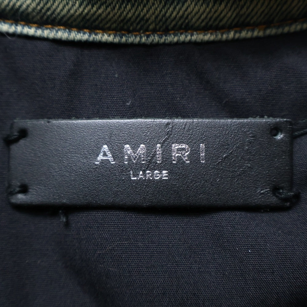 AMIRI(アミリ) Denim Down Jacket ダウン切替 ダメージ加工 デニムジャケット インディゴ