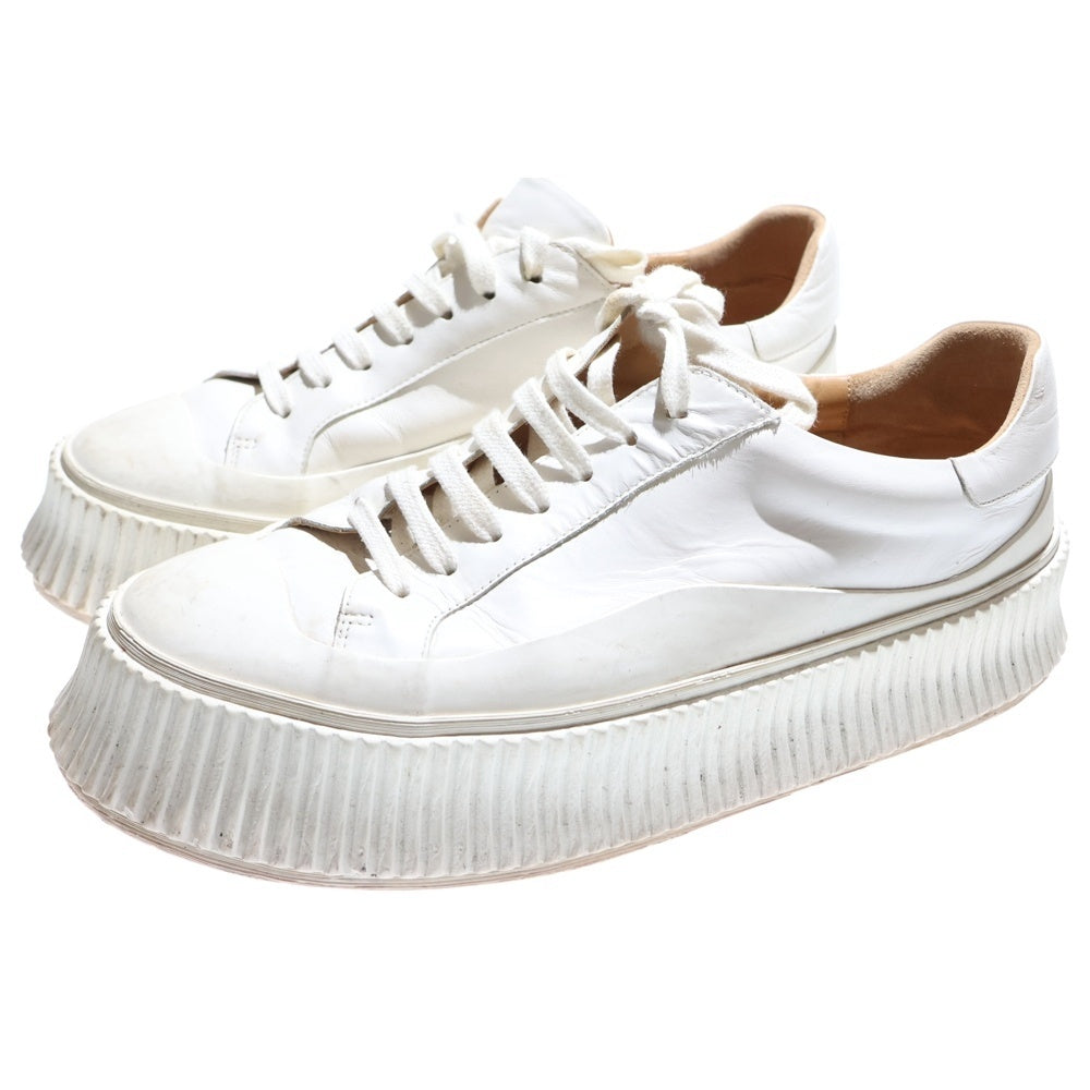 JIL SANDER(ジルサンダー) Plat Form Sneaker プラットフォーム レザーローカットスニーカー ホワイト