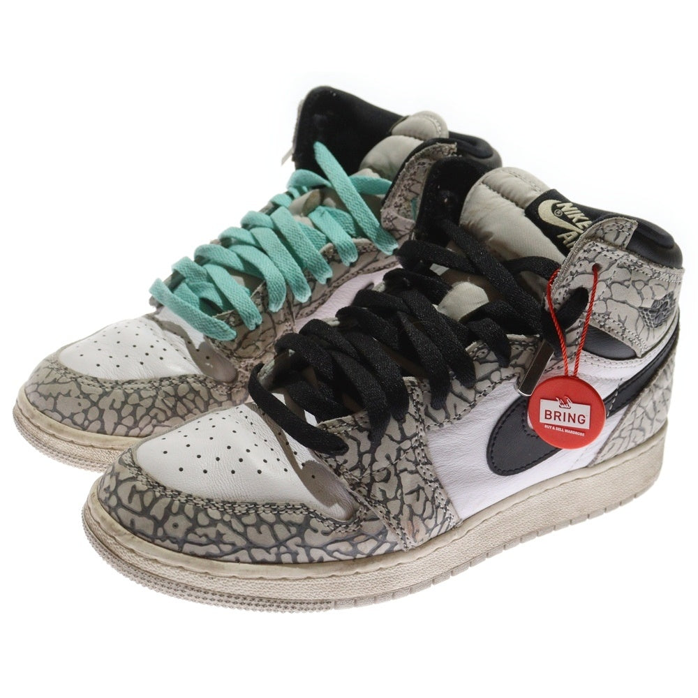 NIKE(ナイキ) GS AIR JORDAN1 HIGH OG SP エアジョーダン1 ホワイトセメント ハイカットスニーカー ホワイト レディース US7Y/25cm DV1753-601