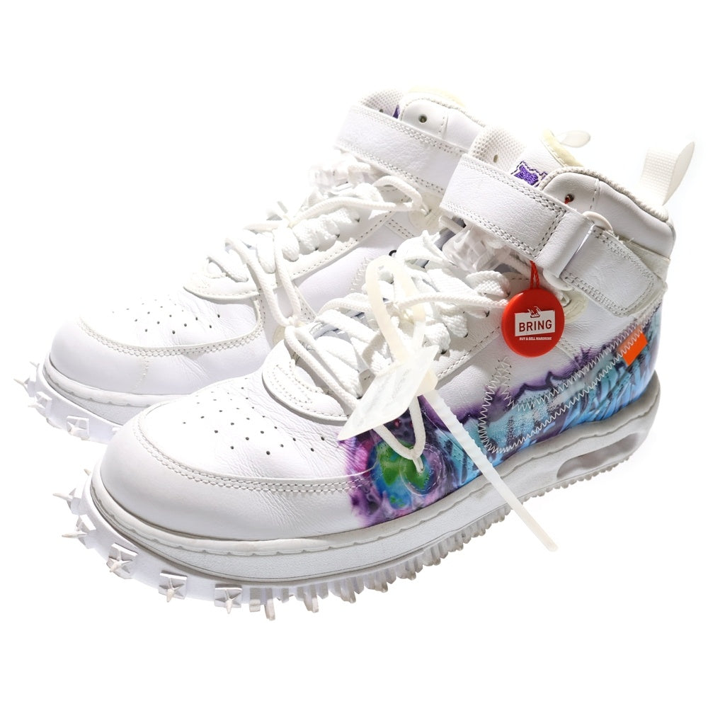 NIKE(ナイキ) ×Off-White AIR FORCE1 MID オフホワイト エアフォース1 グラフィティ ミッドカットスニーカー ホワイト US9.5/27.5cm DR0500-100