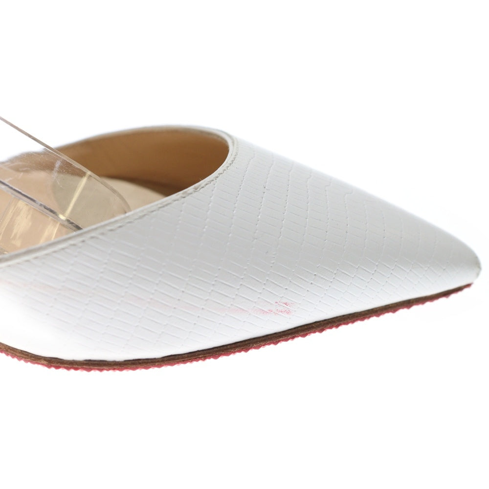 CHRISTIAN LOUBOUTIN(クリスチャンルブタン) LEVITA 55 レヴィータ スパイクスタッズ エンボスレザーパンプス ホワイト レディース