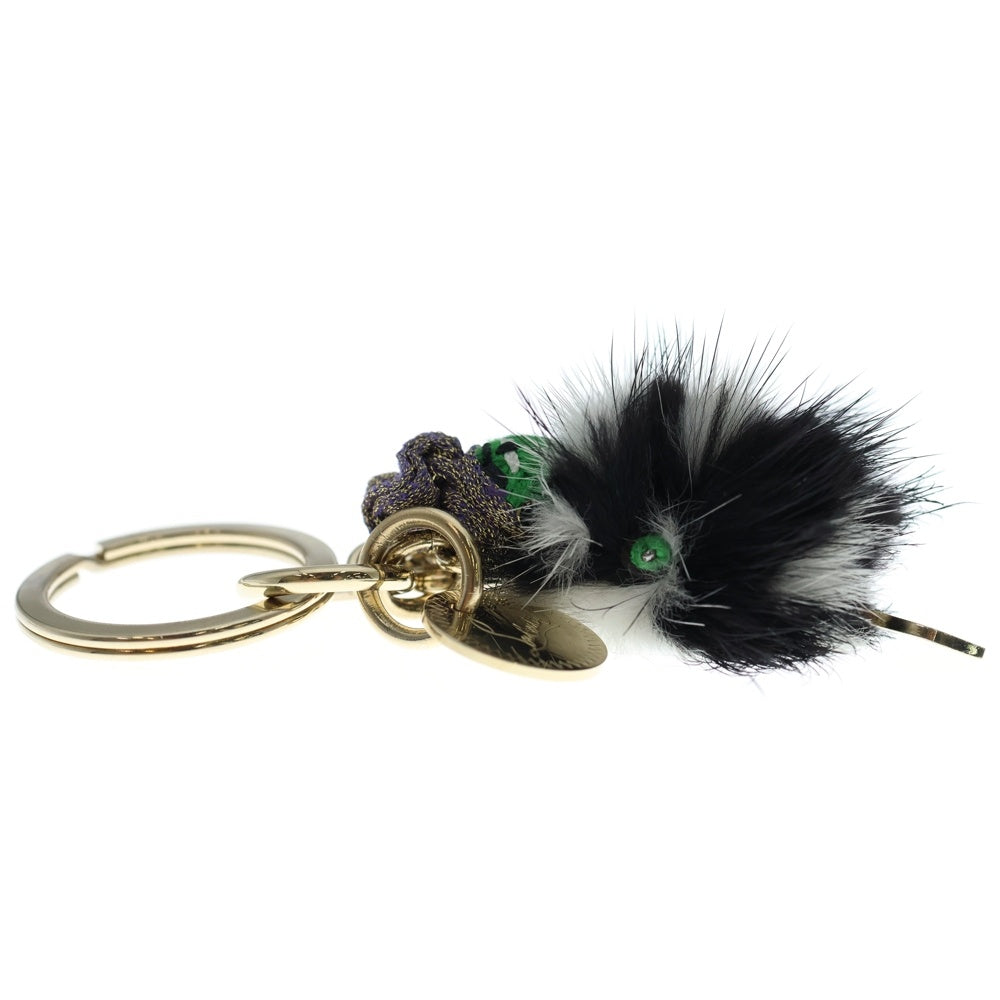 CHRISTIAN LOUBOUTIN(クリスチャンルブタン) Key Ring Mink ミンクファー キーリング キーホルダー ゴールド