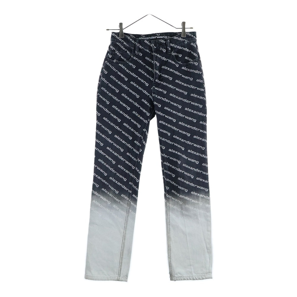 ALEXANDER WANG(アレキサンダーワン) Denim Pants グラデーション 総柄デニムパンツ グレー レディース