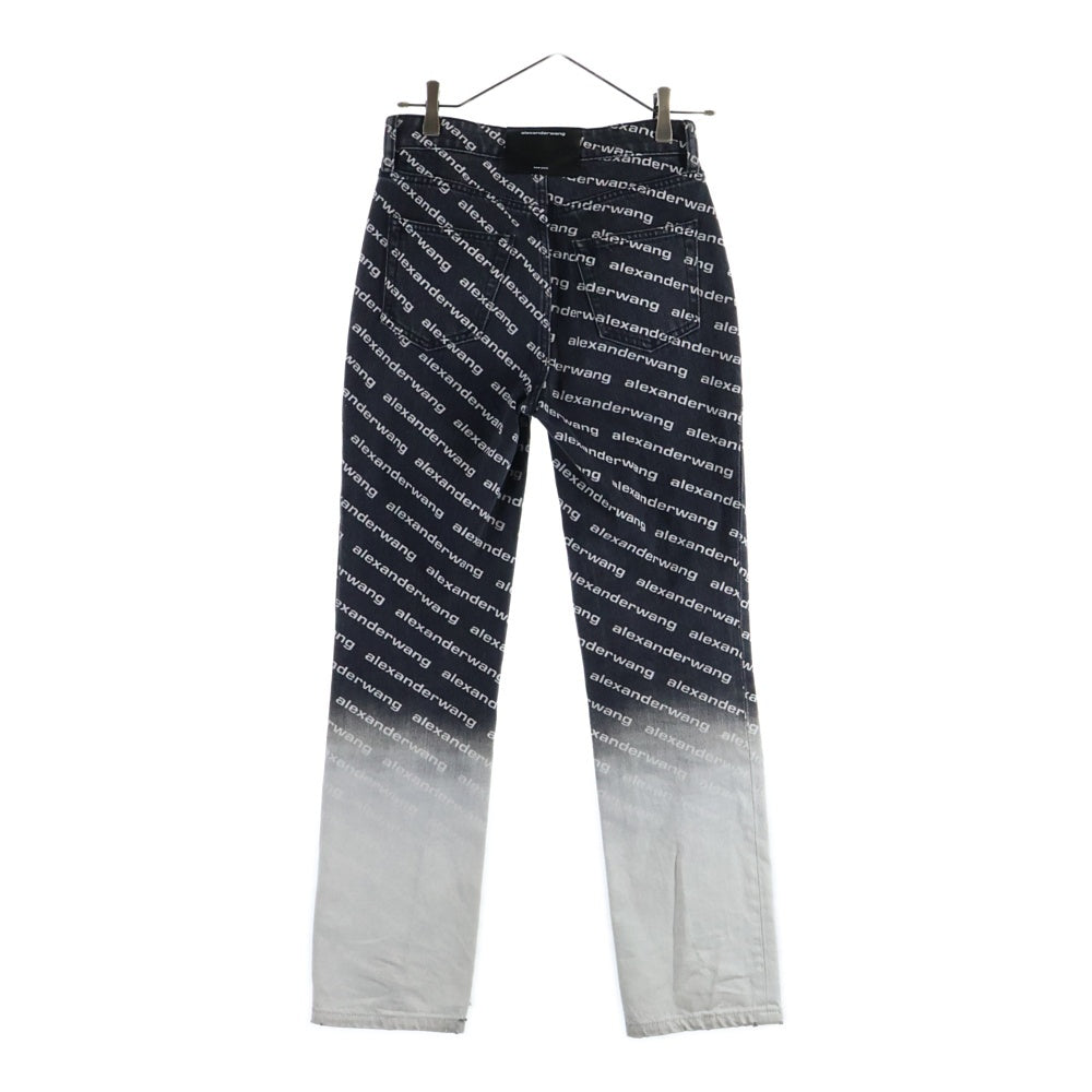 ALEXANDER WANG(アレキサンダーワン) Denim Pants グラデーション 総柄デニムパンツ グレー レディース