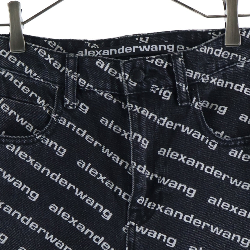 ALEXANDER WANG(アレキサンダーワン) Denim Pants グラデーション 総柄デニムパンツ グレー レディース