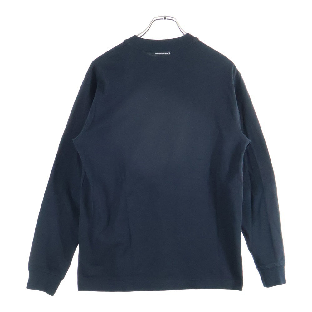 ALEXANDER WANG(アレキサンダーワン) L/S T-SHIRT ロゴ刺繍 長袖Tシャツ ロンT ブラック