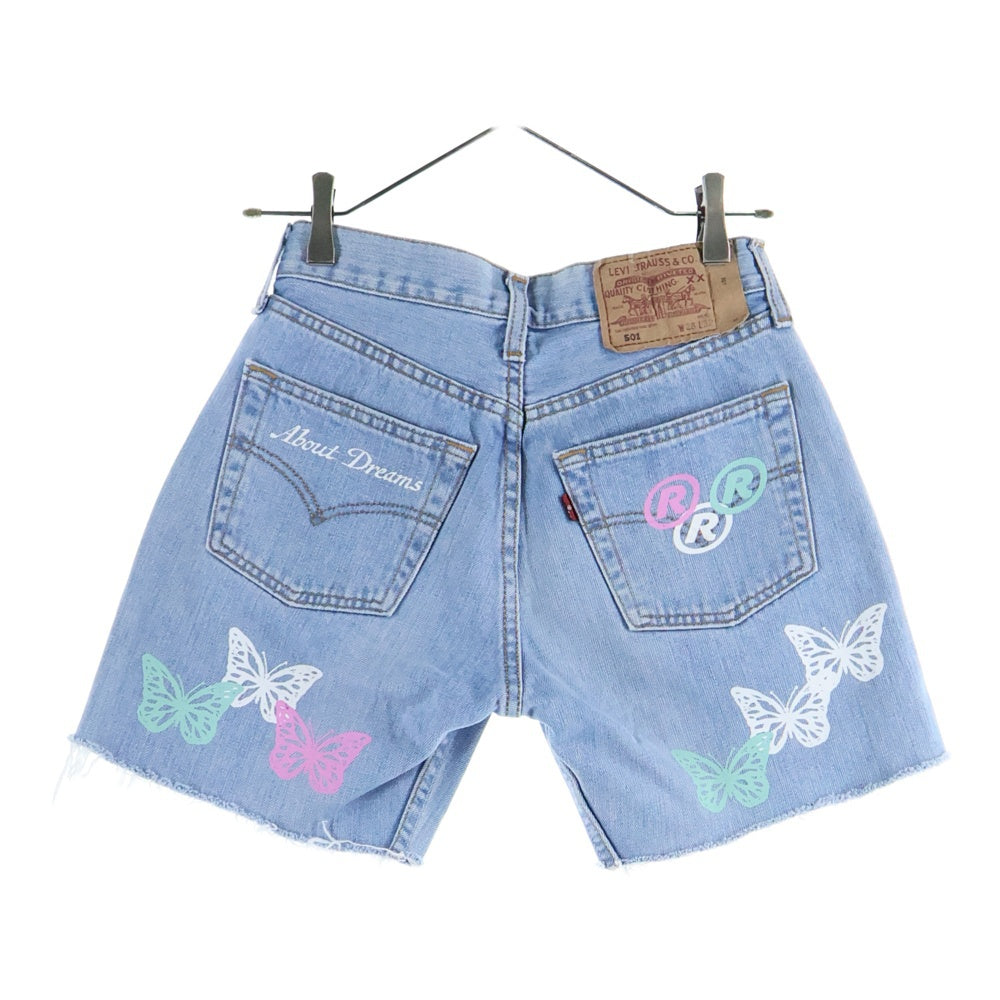 About Dreams(アバウトドリームズ) Denim Shorts ロゴチャーム デニムハーフパンツ ショーツ インディゴ レディース