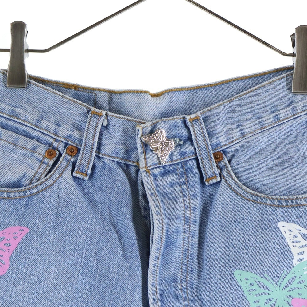 About Dreams(アバウトドリームズ) Denim Shorts ロゴチャーム デニムハーフパンツ ショーツ インディゴ レディース