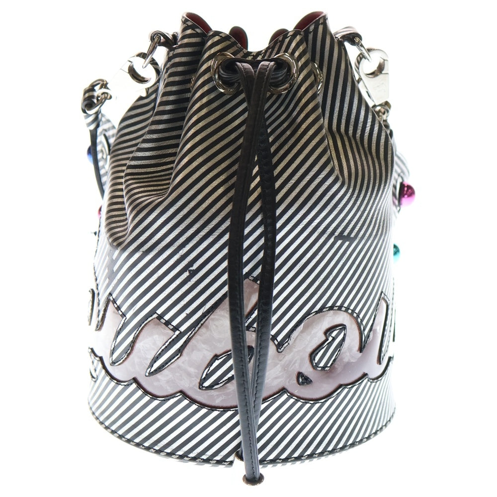 CHRISTIAN LOUBOUTIN(クリスチャンルブタン) MARIE JANE マリージェーン レザー×PVC バケットショルダーバッグ ブラック/シルバー