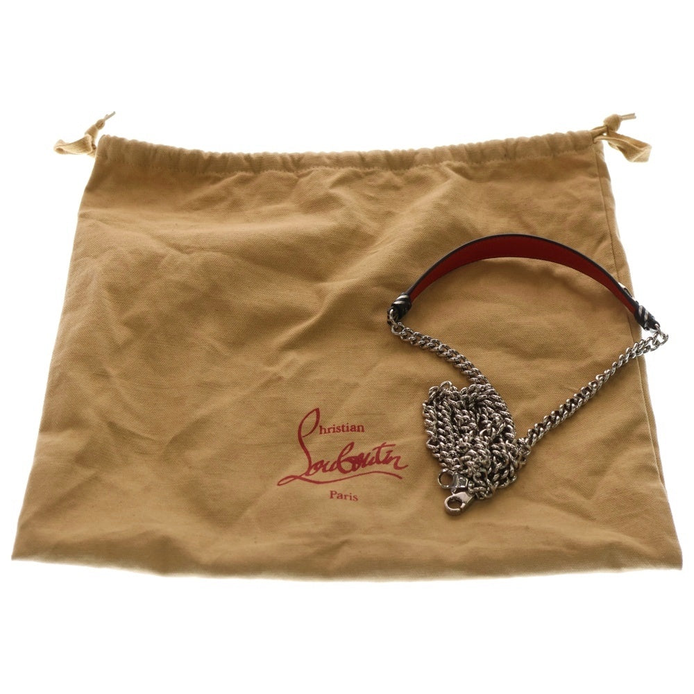 CHRISTIAN LOUBOUTIN(クリスチャンルブタン) MARIE JANE マリージェーン レザー×PVC バケットショルダーバッグ ブラック/シルバー