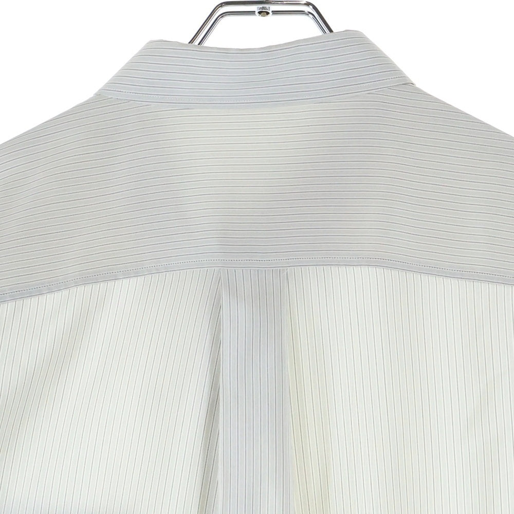 DIOR(ディオール) Silk Shirt ロゴ刺繍 ストライプ長袖シルクシャツ グレー
