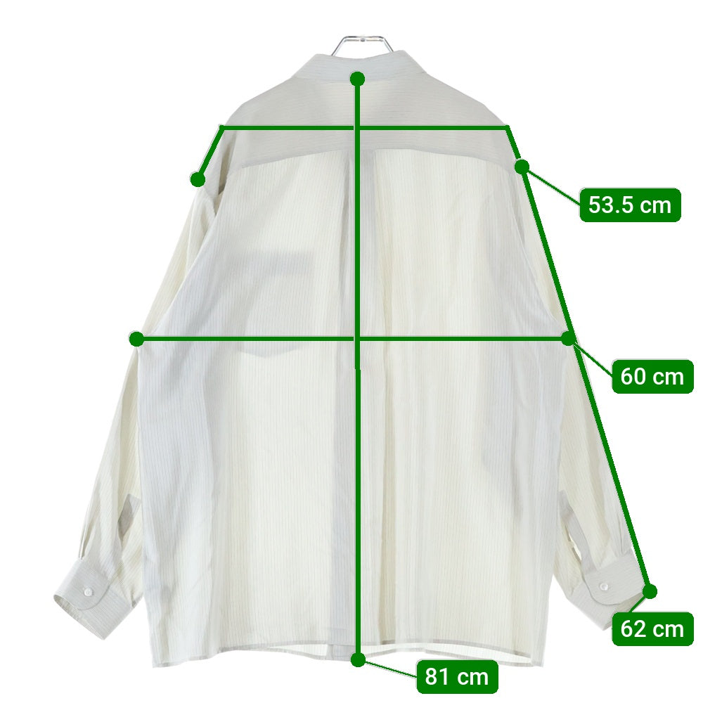 DIOR(ディオール) Silk Shirt ロゴ刺繍 ストライプ長袖シルクシャツ グレー