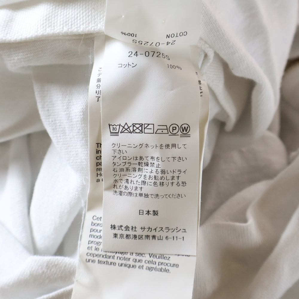 Sacai(サカイ) 24SS ×Carhartt WIP T-Shirt カーハート 半袖Tシャツ ホワイト 24-0725S