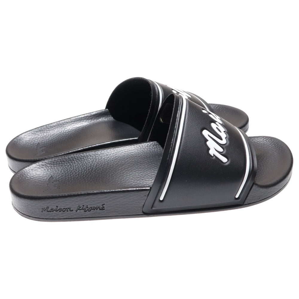 MAISON KITSUNE(メゾンキツネ) HANDWRITTING SLIDES ハンドライティング ロゴ シャワー サンダル ブラック MM04201AA1007