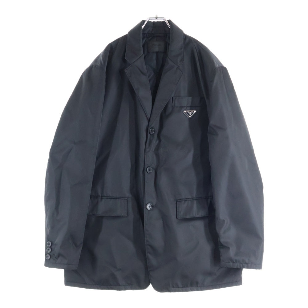 プラダ 1999 テーラードジャケット 黒 カジュアル フォーマル M 3B PRADA(プラダ) 3B Nylon Tailored Jacket トライアングルロゴ 裏地
