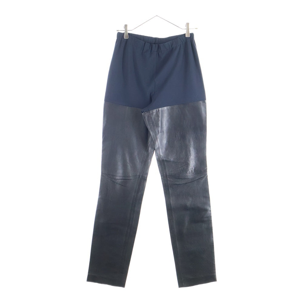 Maison Margiela 0(メゾンマルジェラ) アーカイブ レザードッキング スウェットパンツ ブラック/ネイビー