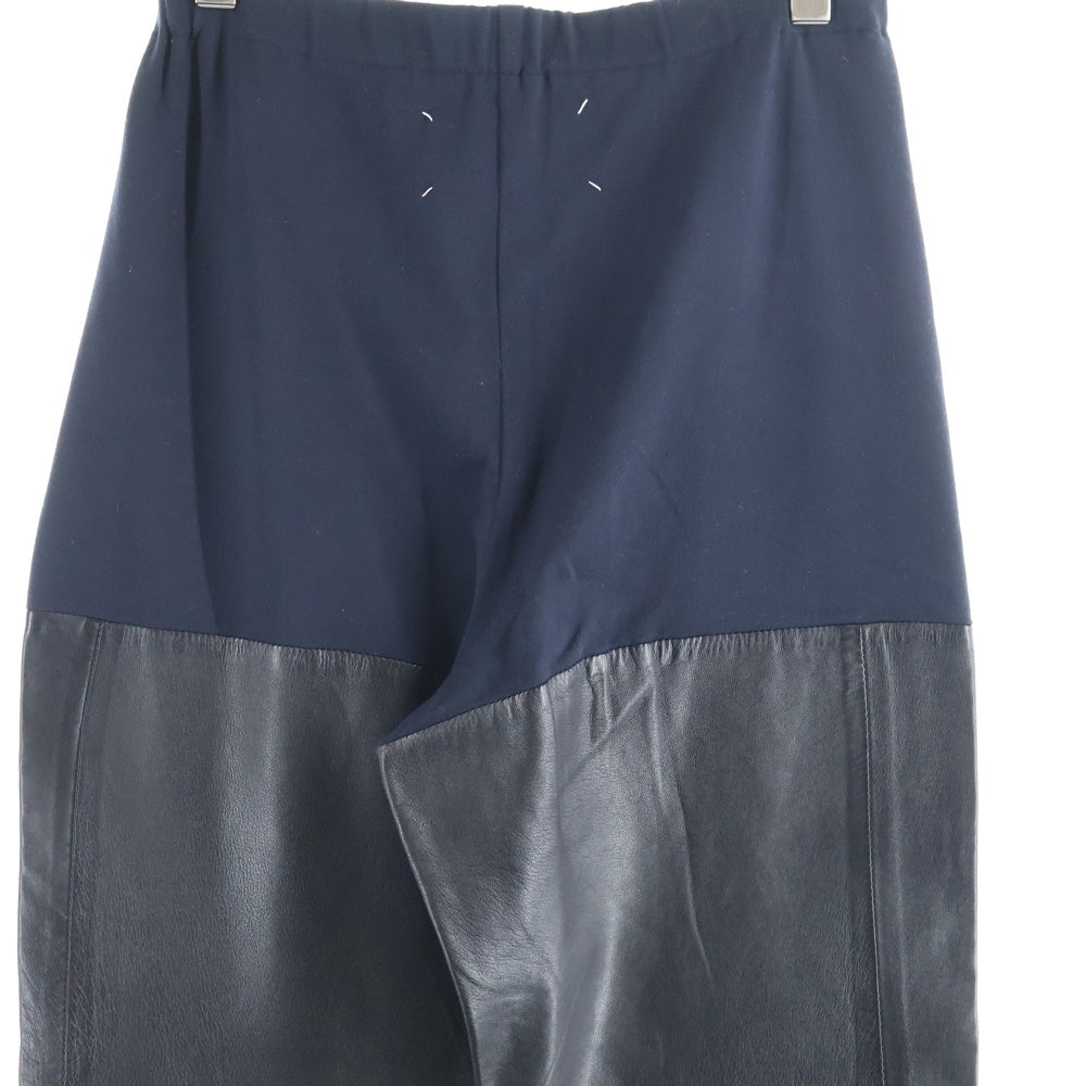 Maison Margiela 0(メゾンマルジェラ) アーカイブ レザードッキング スウェットパンツ ブラック/ネイビー